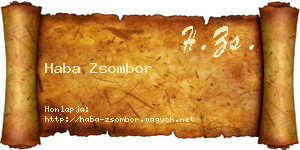 Haba Zsombor névjegykártya